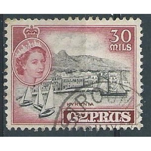 Chypre Grecque. Reine Elizabeth 2 Kyrenia Année 1955 N° 163