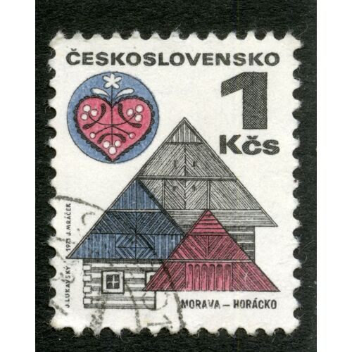 Timbre Oblitéré Ceskoslovensko, Morava-Horacko, 1 Kcs, 1971