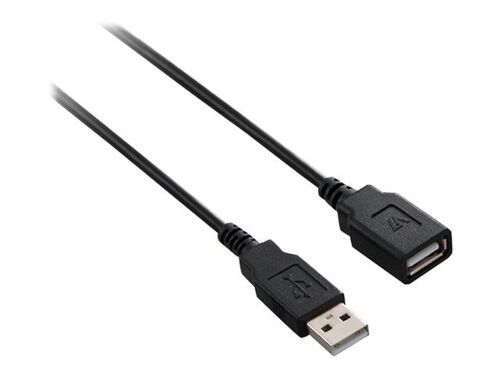 V7 - Rallonge de câble USB - USB (M) pour USB (F) - 5 m - noir