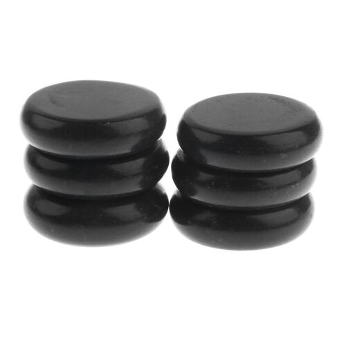 6 Pièces Massage Pierres Massage Lave Pierre Naturelle Ensemble Spa Chaude Roche Basalte Pierre Pour Relaxation Et Corps Spa, 6x6cm 
