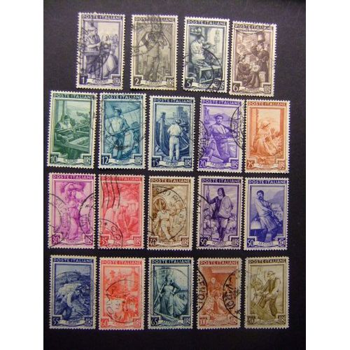 L 122 Italia Italie Republica 1950 / Oficios - Trabajos / 19 Valores / Yvert 572 / 590 Fu