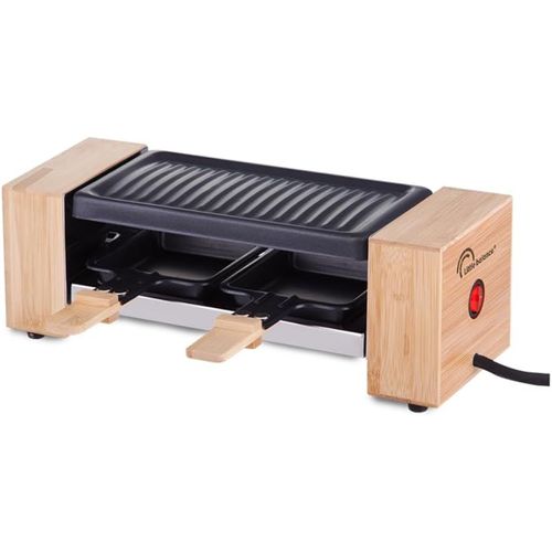 8387 Raclette Wood for 2 - Appareil à raclette 1 ou 2 personnes - Grill amovible - Revêtement anti-adhésif - Puissance 350 W - Bambou véritable, Bois