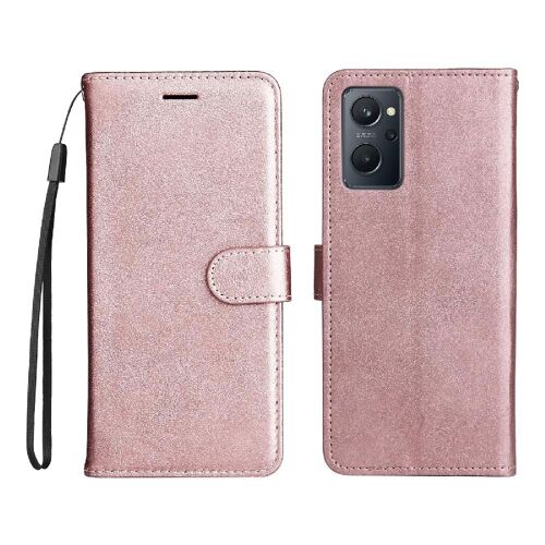 Flip Étui Pour Realme9i Avec Fente Pour Carte Étui De Téléphone Portefeuille D'affaires Cuir De Haute Qualité Couleur Solide Classique - Couleur Rose