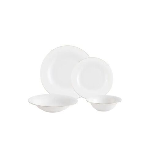 Service De Table Dormir 24 Pièces Pour 6 Personnes - Blanc/Or