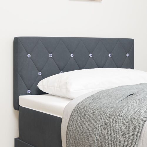 vidaXL Tête de Lit LED Matelassée en Cristal Grise Foncée 80 cm en Velours, vidaXL Tête de Lit Matelassée en Cristal Grise Foncée 80 cm en Velours