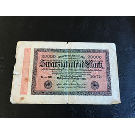 Billet 20 000 Mark Allemagne 1923