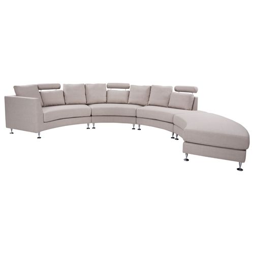 Canapé Circulaire Modulable En Tissu Beige 8 Places Rotunde