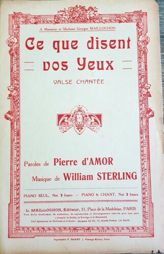 Ce Que Disent Vos Yeux