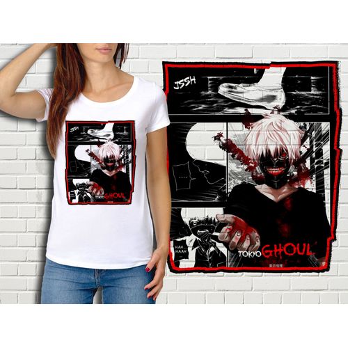 T-Shirt Blanc Femme Manga Tokyo Ghoul 338