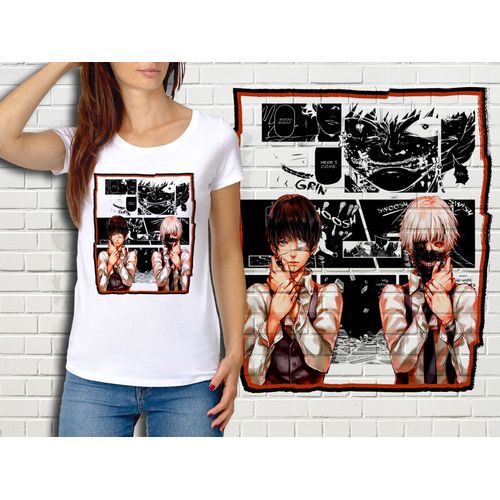 T-Shirt Blanc Femme Manga Tokyo Ghoul 334