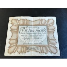 Billet 50 Mark (Funfzig) Allemagne - 1918