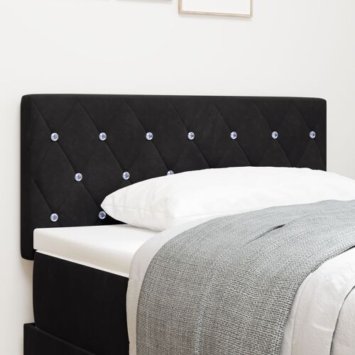 tête de lit vidaXL capitonnée avec boutons en cristal noire 100 cm en velours