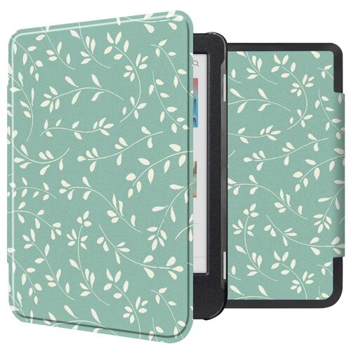 Imoshion Design Slim Hard Sleepcover Kobo Clara Colour / Clara Bw / Tolino Shine 5 / Shine Color Smoke Green Flowers