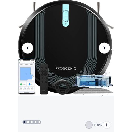 PROSCENIC 850T - Aspirateur Robot Laveur - Aspiration et lavage 2 en 1 - Forte Aspiration de 3000 Pa - 155min - Navigation Gyroscope - Contrôle avec Alexa/App/Siri/IFTTT