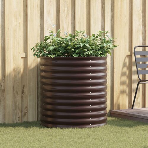 Vidaxl Jardinière Surélevée - Marron 80x80x81 Cm Acier Galvanisé