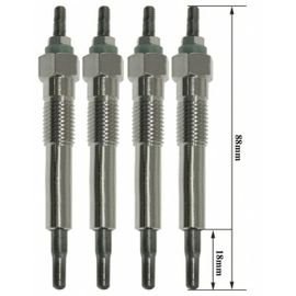 Lot De 4 Bougies De Préchauffage - Isuzu Midi Autobus\Autocar (94000, 98000) 2.4 D (98000) 01/1994>07/1996