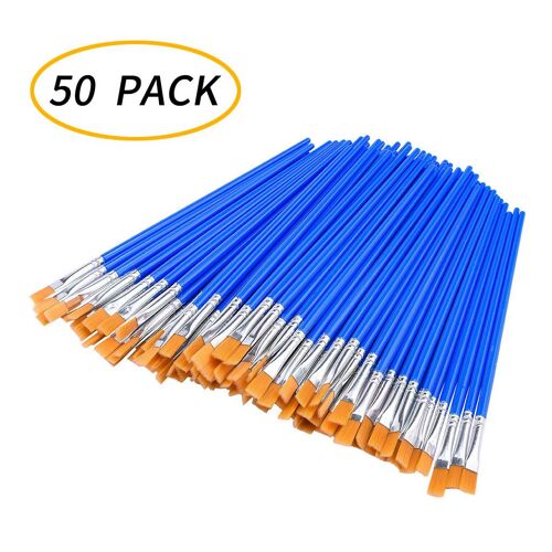 Pinceaux Plats Portables, Petit Pinceau En Vrac Pour Aquarelle, Pinceaux Pour Peinture, Fournitures Artistiques Professionnelles, 50 Pièces