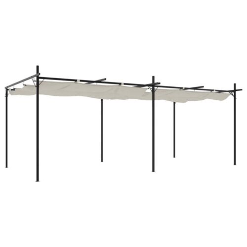 Vidaxl Pergola Avec Toit Rétractable Crème 589x292x230 Cm
