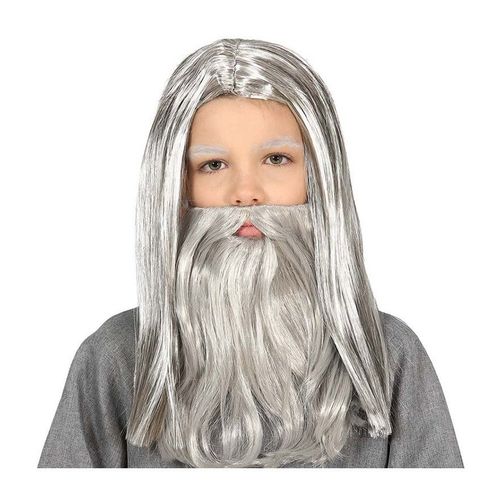 Perruque Grise À Longue Barbe Pour Enfant