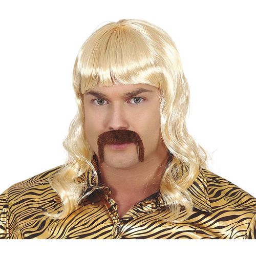 Perruque Homme Blonde Moustache Brune
