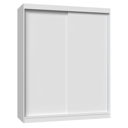 Paolo - Armoire Penderie À 2 Portes Coulissantes - Largeur 160 Cm - Dressing De Chambre 2 Portes - Blanc