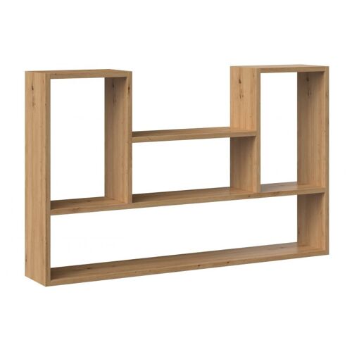 Lulu - Bibliothèque À Suspendre - Etagère Murale - 100x60x16 Cm - Rangement Mural Salon - Chêne