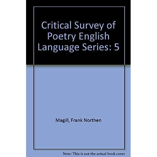 Critical Survey Of Poetry English Language Series