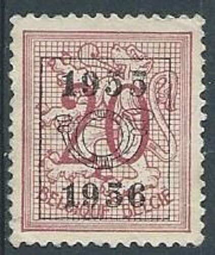 Belgique Lion Héraldique Surcharge Corne Postale 1955-1956