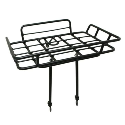 Porte-Bagages Vélo Avant Plateforme À Tringles Avec Rebords Alu Réglable P2r - Noir Mat - 29''/26''