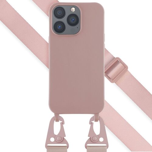Selencia Coque silicone avec cordon amovible iPhone 13 Pro Sand Pink