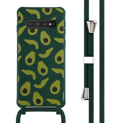imoshion Coque design en silicone avec cordon Samsung Galaxy S10 Avocado Green