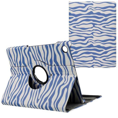 Imoshion Coque Tablette Design Rotatif À 360° Samsung Galaxy Tab A9 Plus White Blue Stripes
