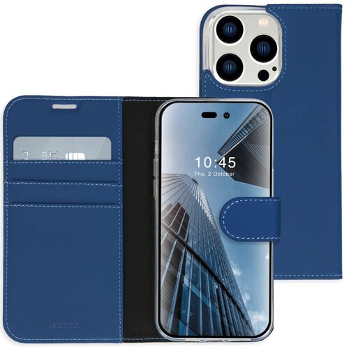 Accezz Étui de téléphone Wallet iPhone 14 Pro Bleu foncé