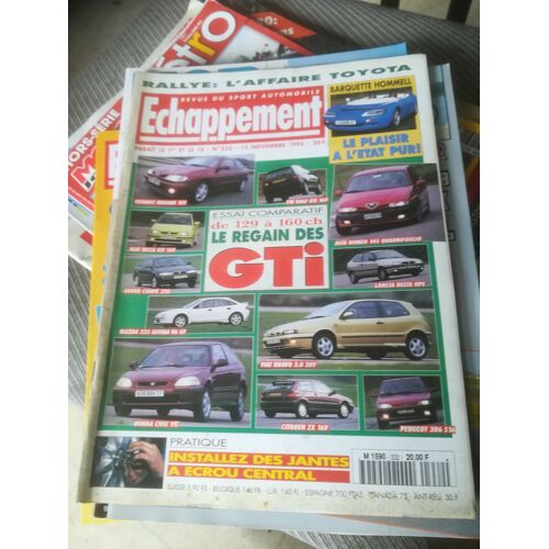 Echappement 332 De 1995 Zx 16v,Rover Coupe 220,Mazda 323 Astina V6 Gt,Lancia Delta Hpe 2.0,Golf Gti 16v,Honda Civic 1.6i Vti,Seat Ibiza Gti 1.8 16v,Peugeot 306 S16,Fiat Bravo 2.0 20v Hgt,Alfa 145 Quad