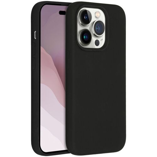 Accezz Coque Liquid Silicone pour iPhone 14 Pro Noir