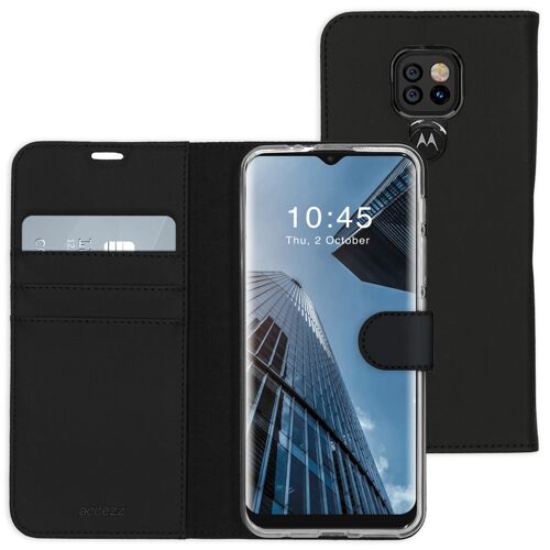 Accezz Étui de télephone Wallet Motorola Moto E7 Plus / G9 Play Noir