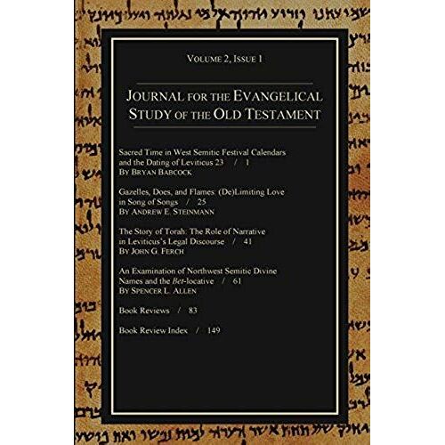 Journal For The Evangelical Study Of The Old Testament, 2.1