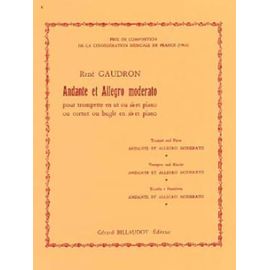 René Gaudron : Andante Et Allegro Moderato Cornet Et Piano - Cornet