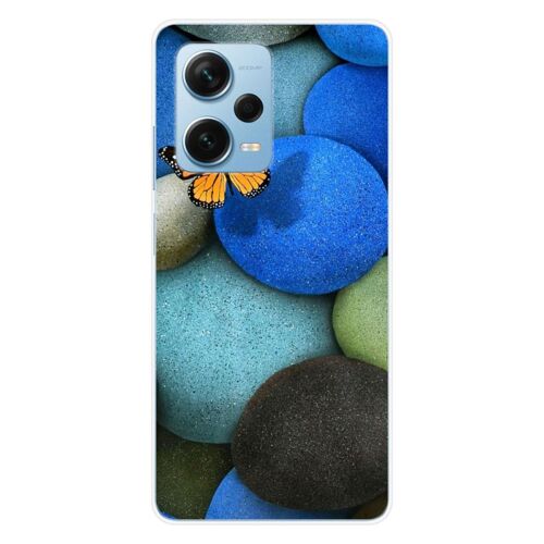 Coque En Silicone - Compatible Xiaomi Redmi Note 12 Pro Plus - Design Papillon Galet Bleu