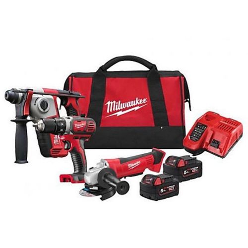 MILWAUKEE Pack 3 outils 18V 2x5Ah - BLPP3C-502 - 4933498565