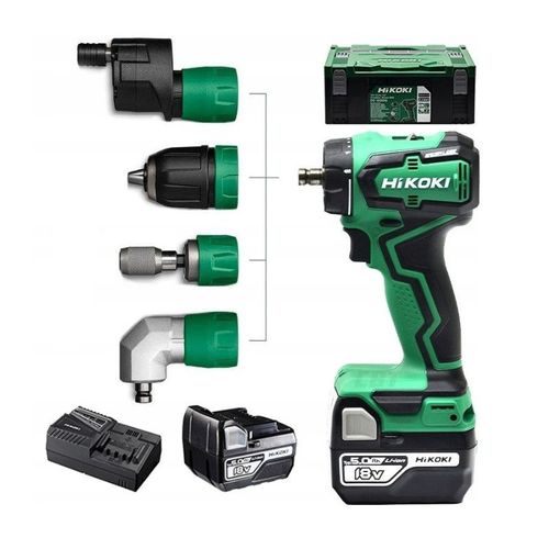 HIKOKI Perceuse visseuse 18V 5Ah 55 Nm + 4 mandrins - DS18DDQWSZ