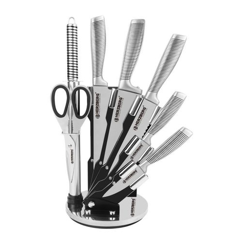 Set De Couteaux 8 Pièces Noir Herzberg Hgskn8-Blk