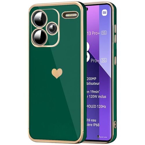 Coque pour Xiaomi Redmi Note 13 Pro+ 5G / Note 13 Pro Plus 5G - Protection Antichoc Motif Cur Slim Léger - Vert Nuit - E.F.Connection