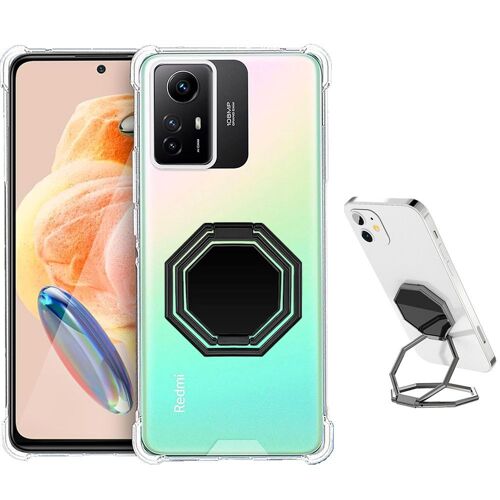 Coque Pour Xiaomi Redmi Note 12s (Pas Pour Note 12) Antichoc Anti-Rayures Avec Support Ajustable Métal Noir - E.F.Connection