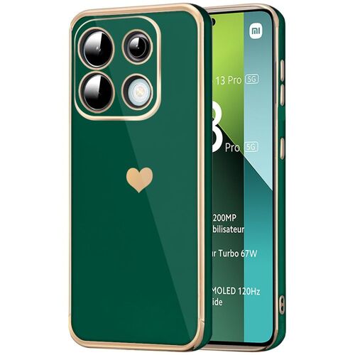 Coque Pour Xiaomi Redmi Note 13 Pro 5g (Pas Pour 4g), Motif CUr Antichoc Souple Anti-Rayure Ultra Slim Vert Nuit - E.F.Connection
