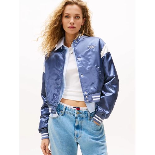 Bomber En Satin Déperlant Tjw Script Varsity Jacket/Blue Moment - L