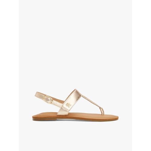 Sandales Slingback En Cuir Métallisé Metallic Leather Thong Sandal/gold