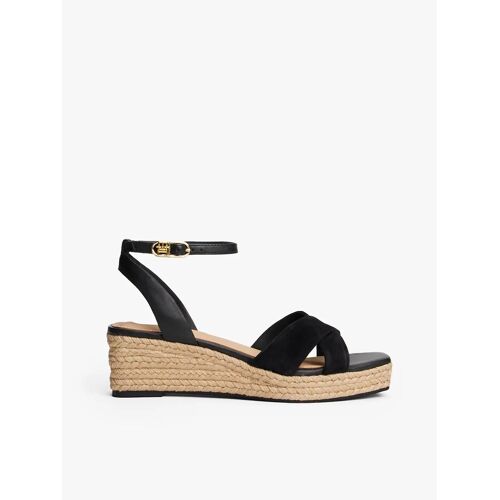 Espadrilles Compensées En Cuir Monogramme Leather Suede Mid Wedge Espad/black
