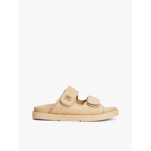 Sandales En Raphia Boucle Double Strap Raffia Sandal/neutral