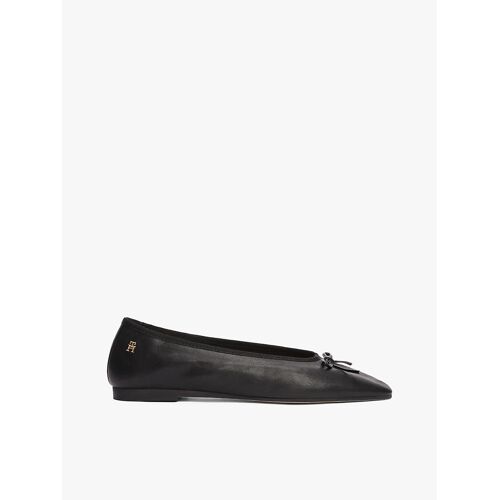 Ballerines En Cuir Monogramme Th Soft Leather Ballerina Bow/black